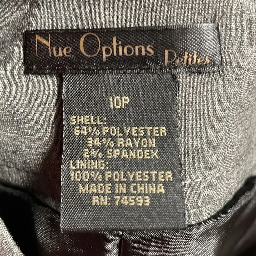 Nue Options Women’s Straight Pencil Skirt Side Zip Back Pockets Gray Size 10P
